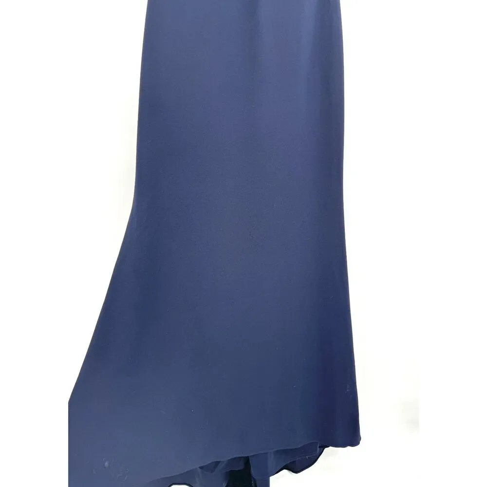 NWT BHLDN Navy Blue Jones V-Neck Crepe Spaghetti Strap Maxi Dress Size 18